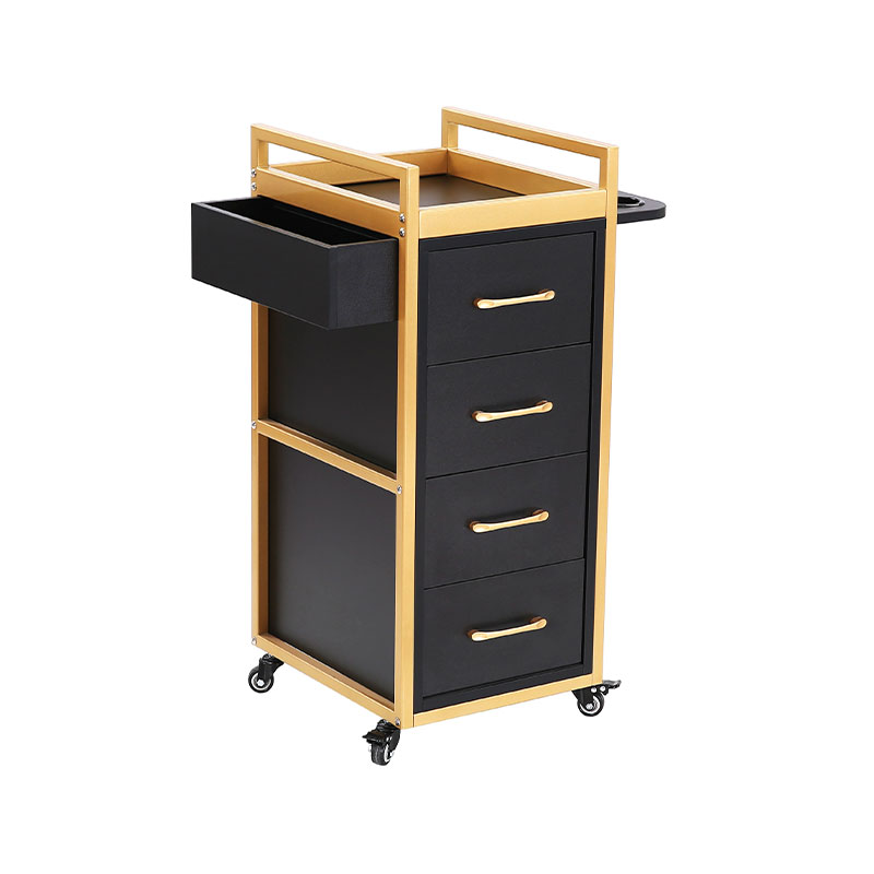 HZ2069BK / HZ2069W 블랙&골드 미용실 트롤리 카트