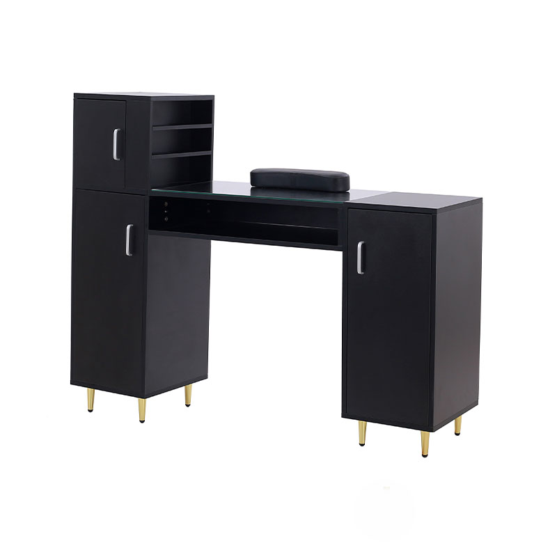 HZ2024BK / HZ2024W 매니큐어 테이블 글라스 탑 네일 테크 데스크