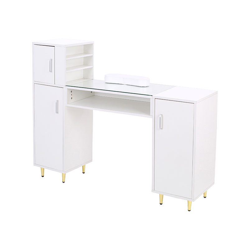 HZ2024BK / HZ2024W 매니큐어 테이블 글라스 탑 네일 테크 데스크