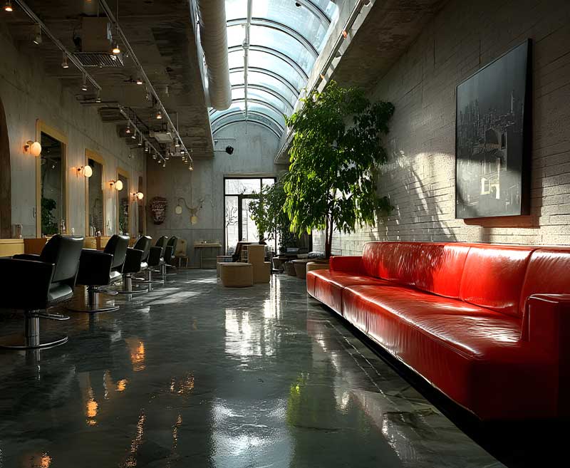 살롱 대기 벤치