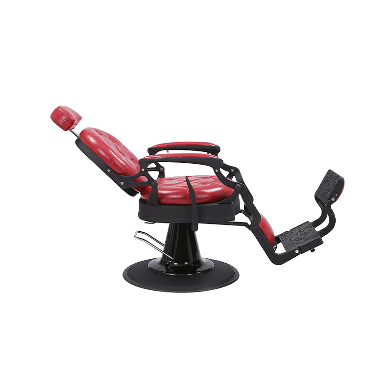 HZ8799MS 빈티지 버건디 워싱 린넨 이발 의자