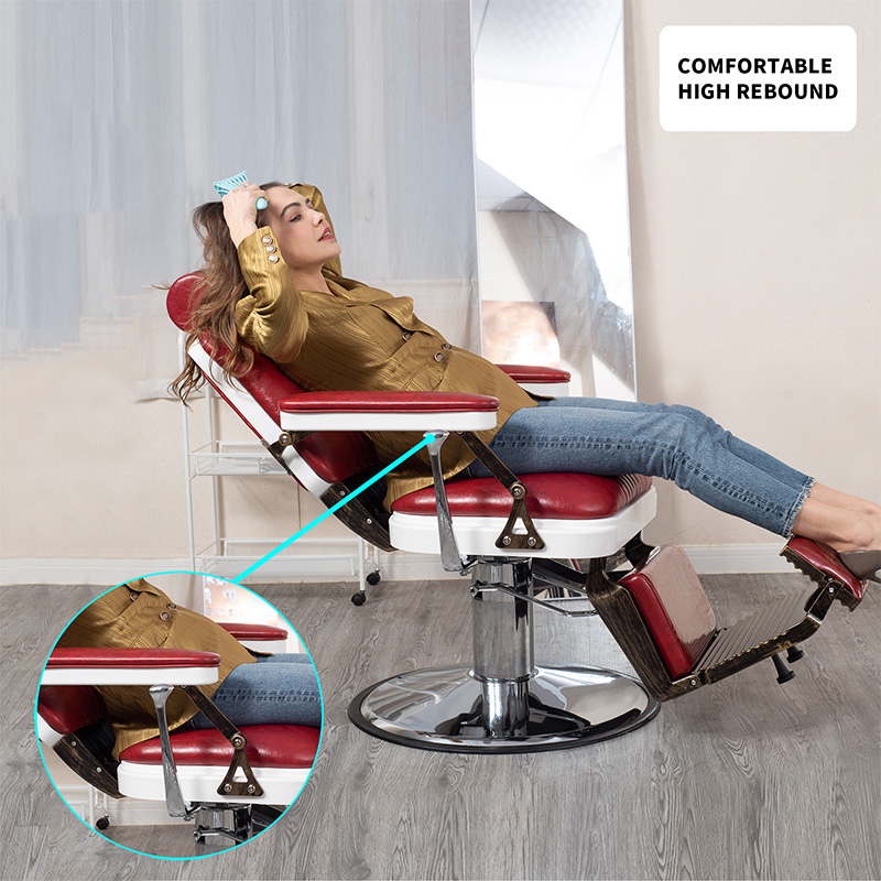 HZ8753BK / HZ8753GR / HZ8753RD 블랙 빈티지 링컨 이발 의자