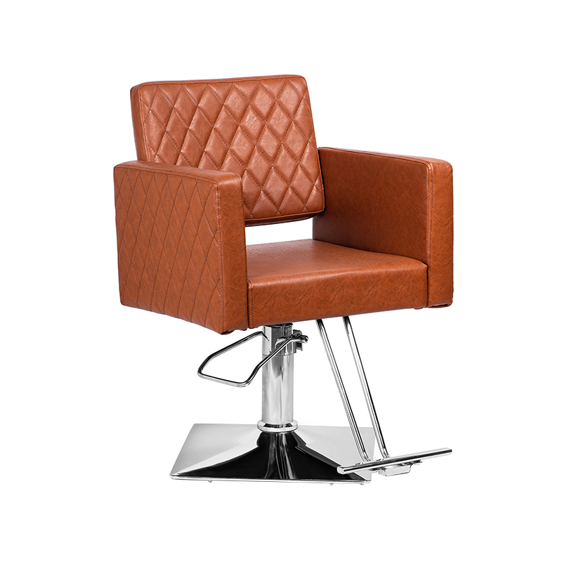 HZ8822D / HZ8822DBK 넓은 좌석 알루미늄 합금 발판 유압 이발 의자가 있는 브라운/검은 머리 의자