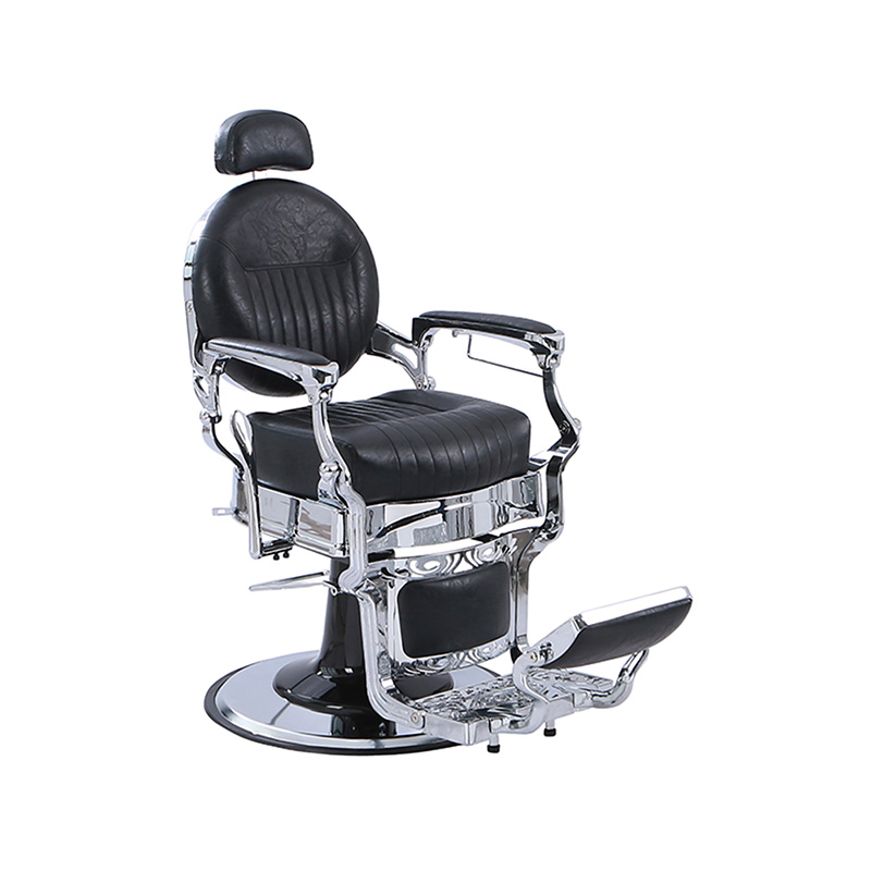 HZ8799C 블랙 클래식 수직 패턴 두꺼운 사각형 쿠션 복고풍 리클라이닝 의자