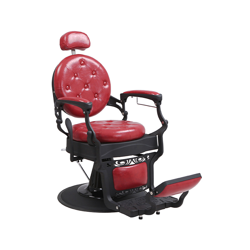 HZ8799MS 빈티지 버건디 워싱 린넨 이발 의자