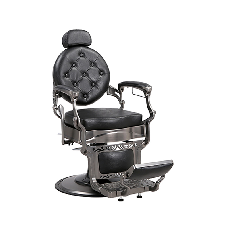 HZ8799Q-H 건 그레이 사각 쿠션 유압식 복고풍 미용 의자
